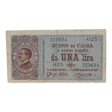 *HH* Banconota Regno D'Italia 1 Lira 1914 Vittorio Emanuele III 
