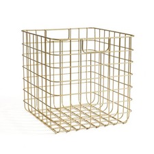 Cestino filo metallo dorato