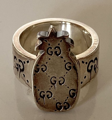Anello gucci ananas argento - anello,