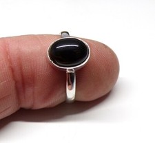 Onice Nera Anello 925 Argento