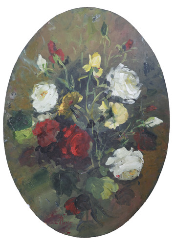 Rose quadro firmato dipinto - -,