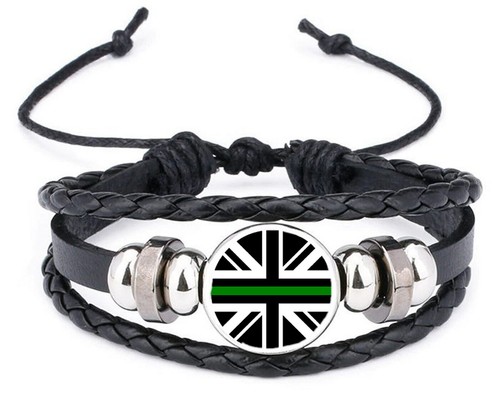 Thin green line - green, leather