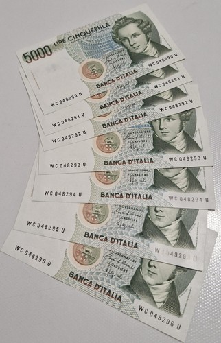 Banconote italia 5000 lire - italia,