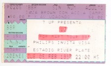 Biglietto raro U2 2/5/98 Buenos Aires Argentina Pop Mart Tour Stub U-2 Bono