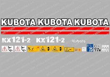 Kubota KX121-2 Mini Escavatore Decalcomania Set Con Attenzione Segni