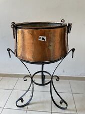 Braciere In rame Antico Con Piede In Ferro Battuto