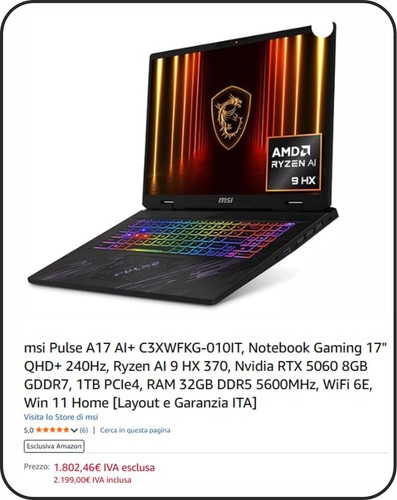 Computer msi pulse a17 - msi, ai+