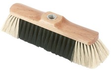 scopa per stalla e pulizia larga 28 cm con base in legno e filetto per manico