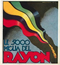 PUBBLICITA' 1934 LE 5000 MIGLIA DEL RAYON FILO COLORE AUTARCHIA TESSILE DAMIANI