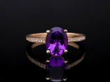 Anello ottimo prezzo 1,86 ct. Diamanti ametista oro 750 valore: 2.900 euro nuovi dettagli