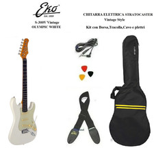 EKO S300V Vintage OLYMPIC WHITE Chitarra elettrica KIT CON BORSA Tracolla + Cavo