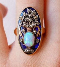 Anello con diamanti opali - con, e