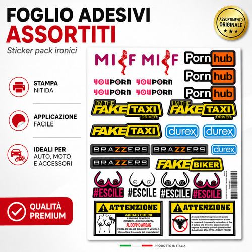 Foglio adesivi ironici adulti - ironici,