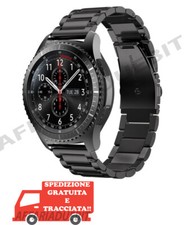 Cinturino Huawei gt gt2 gt2e gt3 Galaxy Watch 46mm Watch 3 45 acciaio inox nero