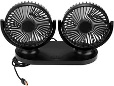 Ventilatore Del Condizionatore D'Aria, Ventilatore per Auto a Doppia Testa USB C