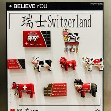 Campana di cioccolato mucca Svizzera 3D souvenir frigo magnete viaggio decorazione casa regalo
