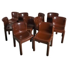Set of 10 brown chairs 4875 mod. by C.Bartoli for Kartell  70s