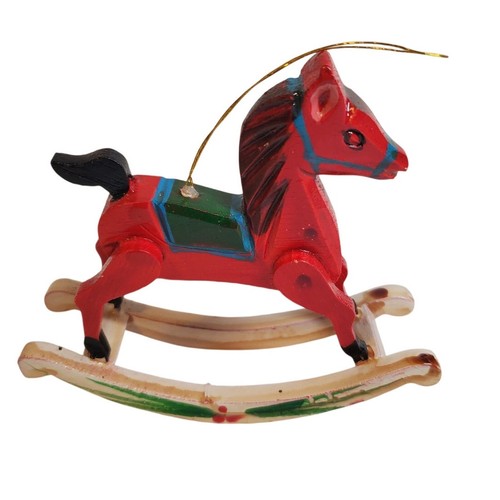 Ornamento legno cavallo - ornamento,
