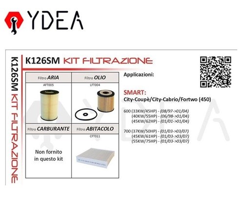 Kit filtri smart city coupè - city,