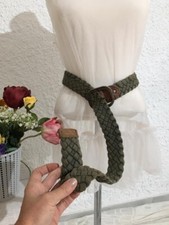 Scout .  Cintura uomo in 100 % cotone intrecciato e pelle , vintage