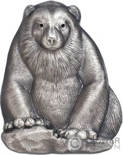 GULO GULO Wolverine Mongolia Wildlife 2 Oz Silver Coin 1000 Togrog Mongolia 2020