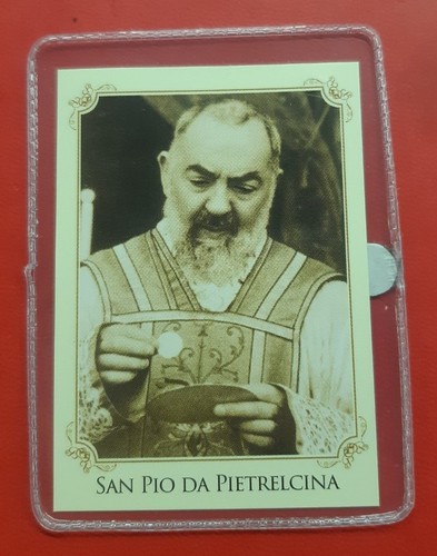 Padre pio santino reliquia - santino,