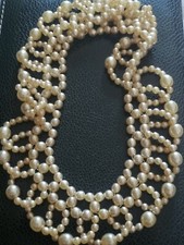 Antico girocollo da donna in perle degli anni 50  bigiotteria 