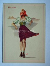ALPI ITALIANE ragazza lady Torazza costume tirolese vecchia cartolina 