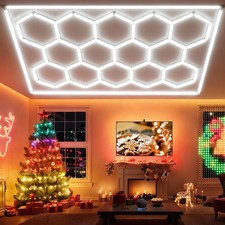 14 tubi LED esagonali officina