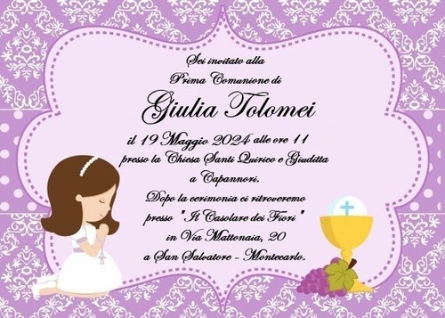 Invito prima comunione - invito,