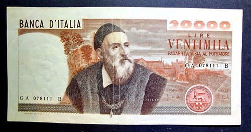 20000 lire tiziano - lire, 21/02/1975