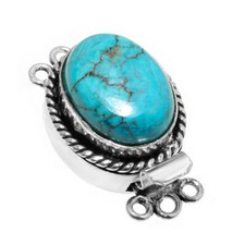 1 PC Turchese Scatola Molletta 3 Strand Argento Antico Placcato Collana