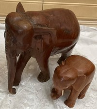 Coppia elefanti legno tek