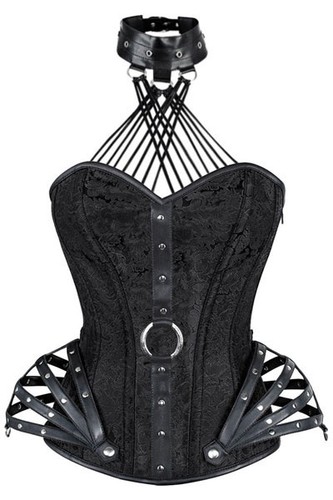 Corsetto burlesque gotico nero - burlesque,