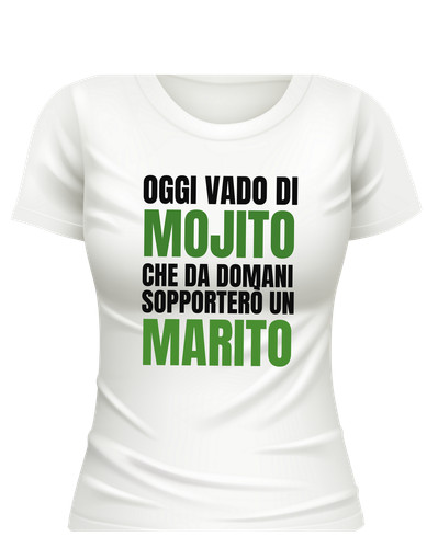 Maglietta cotone oggi vado - in,
