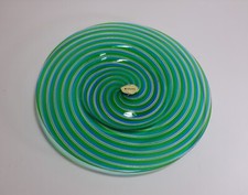 Centrotavola Vetro Soffiato Murano anni '50 CAMPANELLA LIVIO Filigrana Oro cm 22