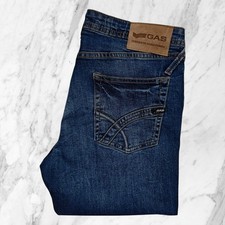 GAS Jeans Uomo Albert Slim Eccellente Stato Blu Scuri Tg 33 W33 /Tra 46 e 48 ITA