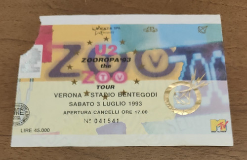 Biglietto ricordo concerto u2 - ,