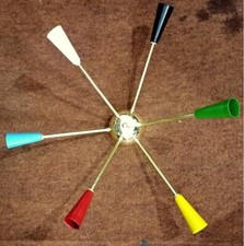 Lampadario decorativo in ottone con luci moderne multicolore 6 bracci mezzo i...