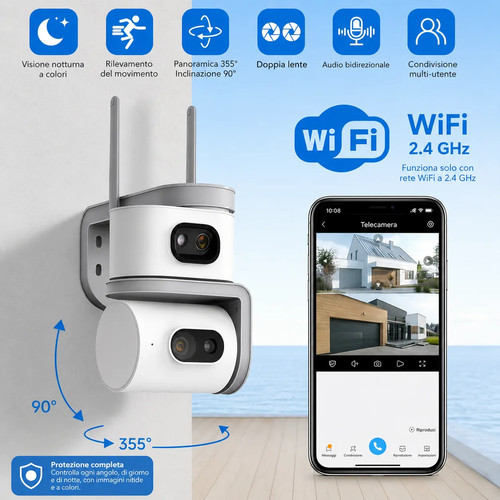 Telecamera wifi esterno 6mp - telecamera,