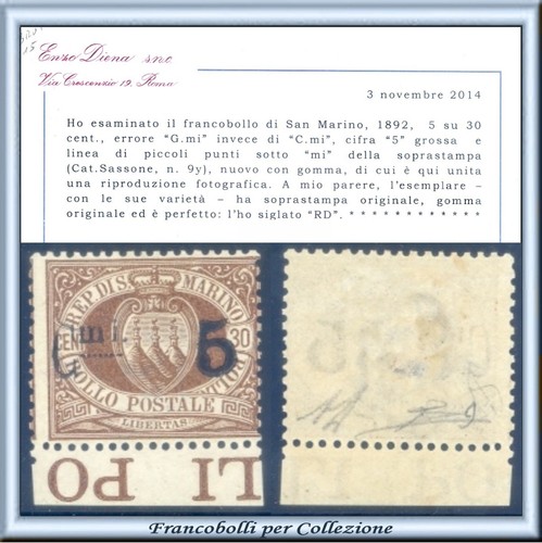 1892 san marino - 1892, stemma