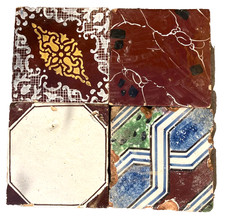 4 Antiche Piastrelle Maiolica