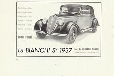 Bianchi S9 1937. La vettura utilitaria di gran lusso.  Advertising  1937