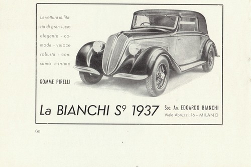 Bianchi 1937 la vettura - bianchi,