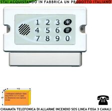 Combinatore Telefonico 3 Canali Furto Incendio 3 Messaggi Voce Linea Fissa PSTN