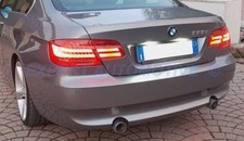 FANALI FARI POSTERIORI ROSSI CROMO FIBRA OTTICA E FRECCE LED BMW E92 06 AL 12/09