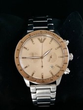 Cronografo Armani Gold Dial Watch Crono 24h