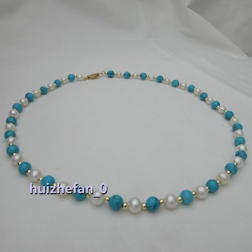 Collana turchese tondo - , perle