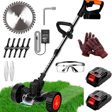 Decespugliatore Elettrico con Ruote e Due da Batterie 48V Ricaricabili Lame