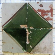 4 riggiole piastrelle mattonelle maioliche antiche Tiles 16,5x16,5 lotto721 198